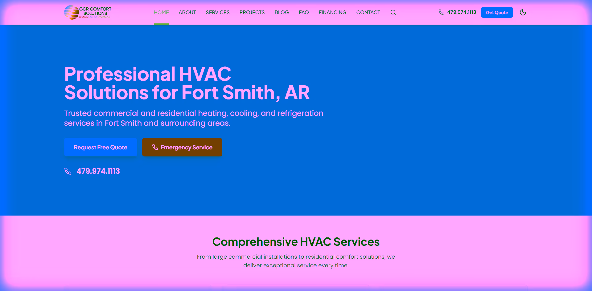 Green Country Refrigeration - website project by Green Computer Systems